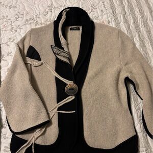 Elegant Beige and Black Women's Blazer